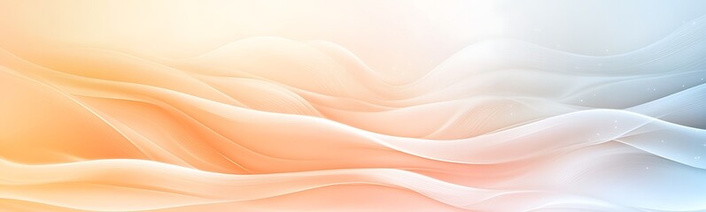 Fototapete - Soft gradient waves in pastel colors create a serene and tranquil abstract background.