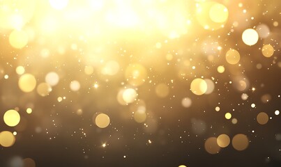 Poster - Bright, glowing background with shimmering golden bokeh lights creating a festive atmosphere.