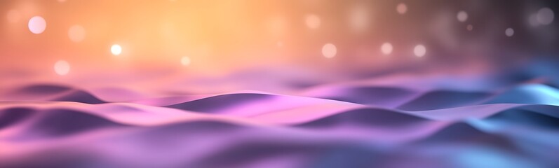 Leinwandbilder - Vibrant abstract waves with a glowing gradient and soft bokeh effects in the background.