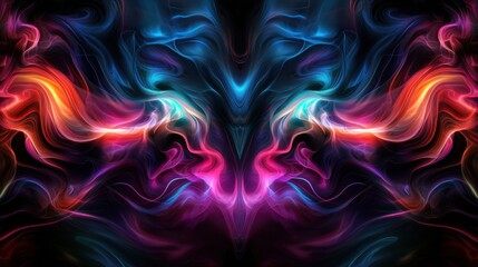 Wall Mural - abstract colorful swirls of light creating a vibrant, dynamic pattern against a dark background