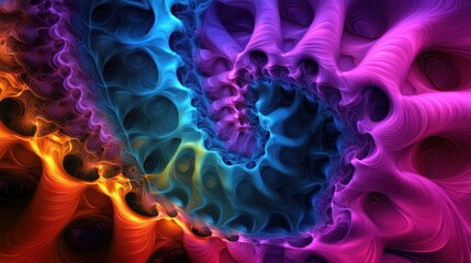 Wall Mural - colorful abstract spiral design showcasing vibrant hues and intricate patterns in a digital artwork