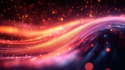 Wall Mural - a dynamic image of fiber optic cables with soft colors creates a sense of movement and energy. the f