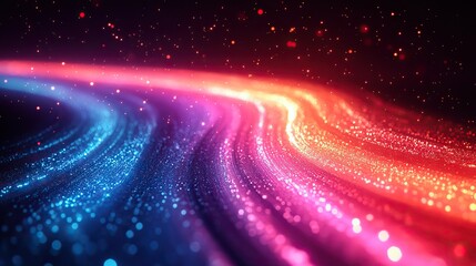 Wall Mural - a dynamic image of fiber optic cables with soft colors showcasing vibrant light trails and smooth cu