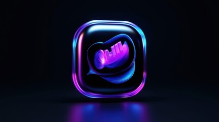 Wall Mural - abstract glowing logo design with vibrant colors on a dark background, showcasing modern aesthetics
