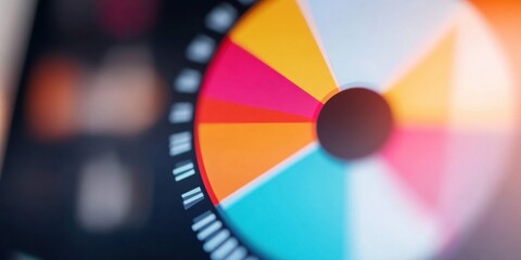 Poster - Dynamic Data Visualization Vibrant Dial Graph on Digital Interface with Glossy Finish Enhancing Business Intelligence for Innovative Market Analysis
