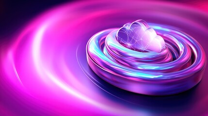 Wall Mural - abstract representation of a glowing cloud surrounded by vibrant swirling colors in a digital space
