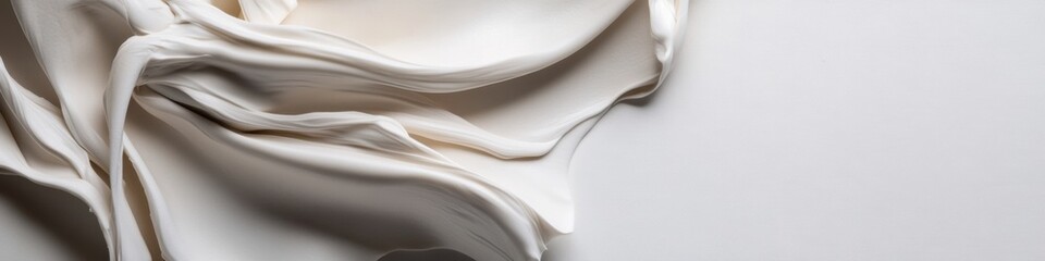 Leinwandbilder - Abstract Textile Aesthetic Fluid White Fabric Contours with Minimalist Background - Modern Artistry for Creative Industries and Interior Design Inspiration