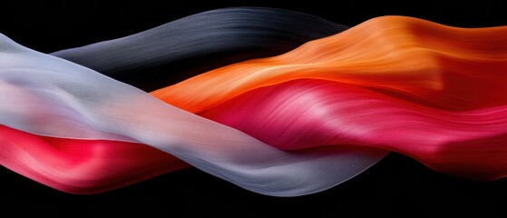 Poster - Fluid Textile Symphony Vibrant Handwoven Fabric Waves for Fashion Innovation and Cultural Promotion - Dynamic Design Textures in Modern Artistry Displays