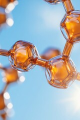 Aufkleber - Sleek Molecular Structures Advanced Visualization in Transparent Geometric Form - Cutting-Edge Scientific Displays for Technological Innovation in Research Facilities