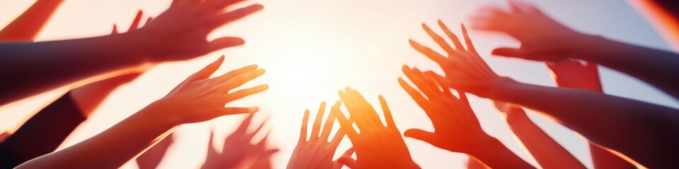 Poster - Inclusive Creative Hand Formation Multicolored Sleeves in Radial Unity - Visual Content for Diversity Promotion in Cultural Enterprises and Inclusive Marketing Campaigns