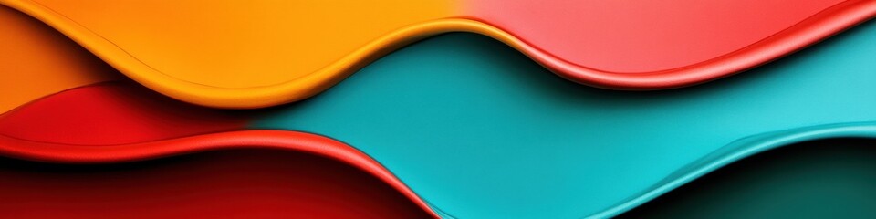 Fototapete - Vibrant Tech Display Modern Device Mockup with Curved Colorful Abstract Panels - Creative Visual Content for Digital Marketing and Design Showcases