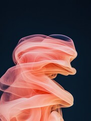 Leinwandbilder - Surreal Mystique Vibrant Red Smoke in Dark Ambience - Optical Illusion Art for Modern Tech Marketing and Creative Stage Productions