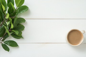 Aufkleber - Minimalist Workspace Flatlay Sleek Mobile Device with Dynamic News Interface on Wood Surface - Digital Media Innovation for Enhanced Content Consumption and Professional Efficiency