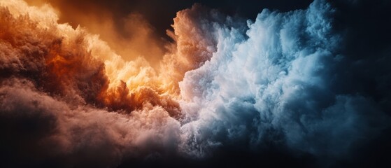 Aufkleber - Atmospheric Waveform in Dynamic Ocean Abstract Cloud Surges Meet in a Striking Display of Natural Power - Visual Content Creation for Weather Apps and Environmental Campaigns