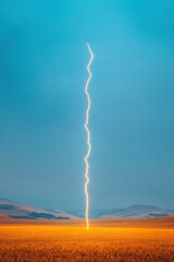 Aufkleber - Dynamic Lightning Bolt Aesthetic Captivating Electrical Phenomenon in Rural Landscape - Atmospheric Energy Imagery for Tech Innovation and Weather Analysis