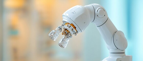 Aufkleber - Sleek Robotic Arm with Transparent Components in Laboratory Setting Cutting-Edge Automation for Enhanced Biotechnology and Clinical Precision