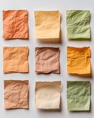Poster - Textured Pastel Note Compilation Minimalist Arrangement of Sticky Notes on Neutral Wall - Enhancing Creative Task Management and Collaborative Office Culture