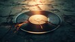 © stardadw007 - Ethereal Glow of a Fractured Vinyl Record, vintage charm illuminated by radiant light, a fusion of nostalgia and modernity