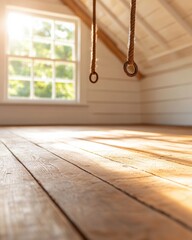 Canvas Print - Rustic Loft Interiors Authentic Wooden Barn Space with Vintage Hay Hooks and Sunlit Dormers Sustainable Design for Architectural Preservation and Organic Aesthetic in Heritage Revival