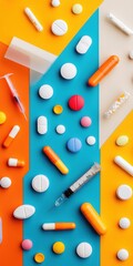 Aufkleber - Vibrant Health Design Colorful Pharmaceutical Pattern for Innovative Medical Branding and Digital Healthcare Engagement - Enhance Patient Care with Modern Aesthetics