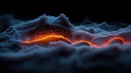 Wall Mural - abstract representation of glowing waves in a dark environment, evoking a sense of energy and motion