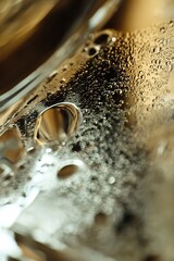 Poster - Close Up of Water Droplets on Glass Surface with Abstract Light Play : Generative AI