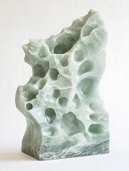 Aufkleber - Intricate green stone sculpture with organic shapes showcasing the beauty of natural stone craftsmanship : Generative AI
