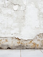 Poster - Weathered White Wall With Cracks And Texture Highlighting The Passage Of Time And Character : Generative AI