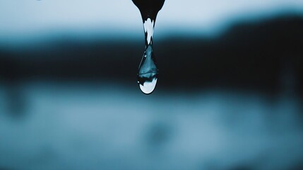 Fototapete - Elegant Water Droplet Suspended in Time Highlighting Nature's Fine Details : Generative AI