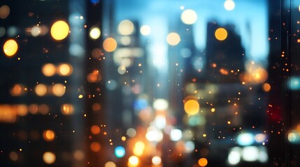 Fototapete - Soft focus bokeh lights creating a dreamy city night atmosphere : Generative AI