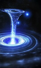 Wall Mural - Cosmic vortex swirling with blue light in a starry space