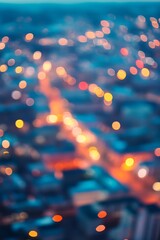 Poster - Blurred City Lights Creating an Abstract Urban Scene at Night : Generative AI