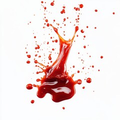 Leinwandbilder - Dynamic Red Liquid Splash on White Background: Capturing Motion and Vivid Color in a Fluid Burst