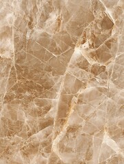 Fototapete - Close up of polished beige marble stone surface showcasing natural patterns and textures : Generative AI