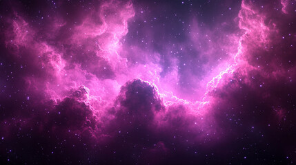 Wall Mural - A vibrant digital artwork showcasing a 360-degree cosmic nebula, symbolizing infinity, exploration, and the mysteries of the universe, with swirling colors and glowing celestial elements