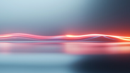 Aufkleber - Dynamic waveforms with glowing lines create minimalistic abstract scene