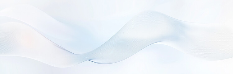 Wall Mural -  Abstract white background with wavy lines and curves, creating an elegant and minimalist design