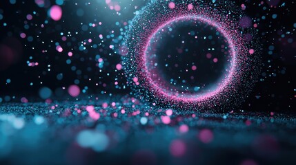 Wall Mural - an abstract representation of a virtual reality environment with swirling colors, geometric shapes, 