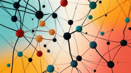 Wall Mural - an abstract representation of code as a complex network of interconnected nodes and lines, symbolizi