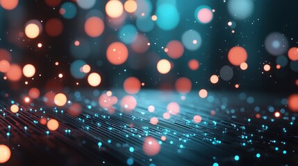 Wall Mural - a futuristic background with glowing neural networks and data visualizations, representing the power