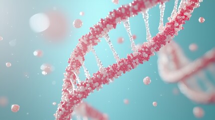Wall Mural - an abstract representation of data forming the building blocks of a dna strand, suggesting the use o