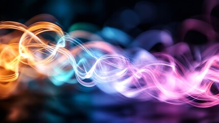 Poster - Vibrant Colorful Light Waves in Abstract Motion for Background Design : Generative AI