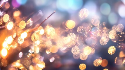 Poster - Beautiful Bokeh Effect with Soft Glowing Lights Creating Dreamy Atmosphere : Generative AI