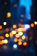 Aufkleber - Artistic Blurry City Lights at Dusk Creating a Dreamy Urban Background : Generative AI