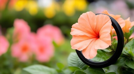 Poster - Vibrant Flower Petals in Bloom Surrounded by Lush Green Leaves : Generative AI