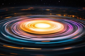 Wall Mural - vivid illustration of a rotating galaxy with vibrant light swirling in the cosmos, illustration of m