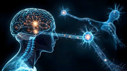 Leinwandbilder - A detailed and digital depicting the intricate interface between a cyborg s brain and advanced intelligence technologies