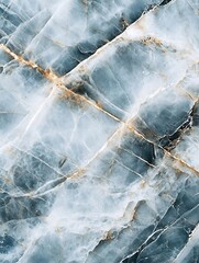 Fototapete - Abstract Background of Cracked Blue Marble Texture with Light Veins : Generative AI