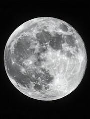 Aufkleber - High resolution capture of the full moon against a dark sky revealing lunar details and craters : Generative AI