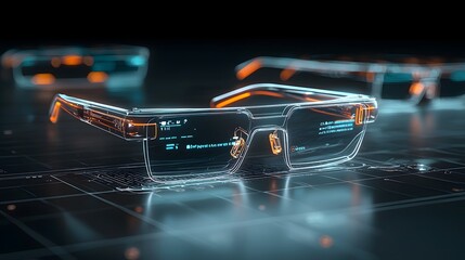 Aufkleber - Smart Glasses Charging on a Sleek Futuristic Wireless Cradle   Cutting Edge Technology and Modern Design for the Digital Lifestyle